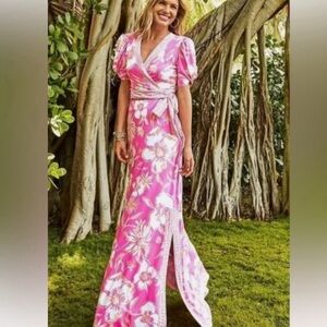NWT Lilly Pulitzer Sailynn Maxi Set Prosecco Pink Size L Crop Top Skirt Sold Out